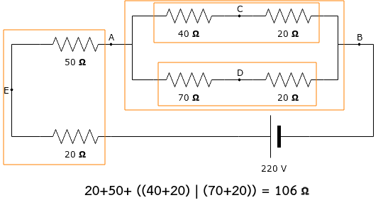 equivalent resistance of complex circuit